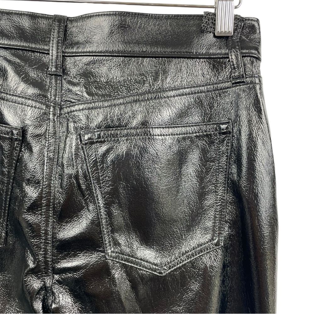 NEW Gap Black Mid Rise Vegan Patent Leather Baby Boot Pants Size 27/ 4 - Picture 5 of 7